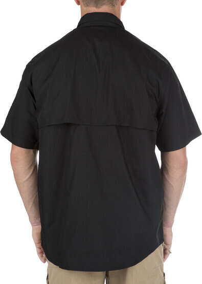 5.11 Tactical TACLITE Pro Short Sleeve Shirt in black, rear view